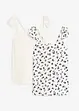Lot de 2 tops 100% coton, bonprix