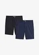 Lot de 2 bermudas chino extensibles, regular, bonprix