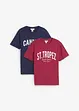 Lot de 2 T-shirts 100% coton, bonprix
