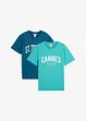 Lot de 2 T-shirts 100% coton, bonprix
