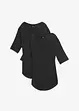 Longshirt aus softer Viskose, 2er-Pack, bonprix