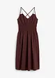 Robe midi 100% coton à fines bretelles, bonprix