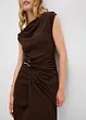 Robe midi côtelée avec drapé, bonprix