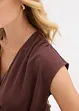 T-shirt cache-cœur en viscose mélangée, bonprix