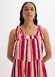 Robe rayée à bretelles en viscose texturée, bonprix