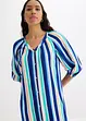 gestreiftes Kaftan-Kleid aus strukturierter Viskose, bonprix