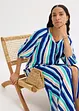 gestreiftes Kaftan-Kleid aus strukturierter Viskose, bonprix