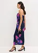 Bandeau-Kleid aus glänzendem Satin mit Plisse, bonprix