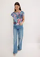 Blouse à encolure Bardot en viscose mélangée, bonprix
