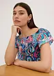 Blouse à encolure Bardot en viscose mélangée, bonprix