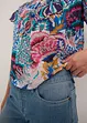 Blouse à encolure Bardot en viscose mélangée, bonprix