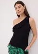 Top asymétrique avec volant en viscose douce et extensible, bonprix