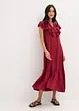 Robe midi avec volants en crêpe texturé, bonprix