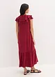 Robe midi avec volants en crêpe texturé, bonprix