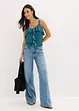 Wide-Leg-Jeans Mid Waist, Low Stretch Full Length, bonprix