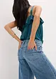 Wide-Leg-Jeans Mid Waist, Low Stretch Full Length, bonprix