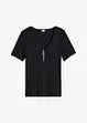 T-shirt côtelé à fermeture zippée, bonprix
