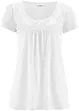 T-shirt coton et dentelle, manches courtes, bonprix