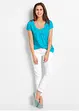 T-shirt coton et dentelle, manches courtes, bonprix