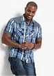 Chemise manches courtes avec empiècements denim, bonprix