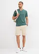 Lot de 2 t-shirts manches courtes col tunisien 100 % coton, bonprix