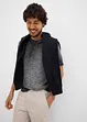 T-shirt col tunisien en 100% coton, aspect délavé, bonprix