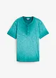 Henleyshirt, Kurzarm aus reiner Bio-Baumwolle in gewaschener Optik, bonprix