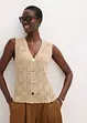 Gilet sans manches en maille ajourée, bonprix