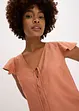 Bluse mit Volantärmeln in Glanzoptik, bonprix