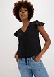 Bluse mit Volantärmeln in Glanzoptik, bonprix