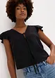 Bluse mit Volantärmeln in Glanzoptik, bonprix