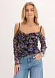 Cold-Shoulder-Shirt aus leichtem Mesh, bonprix