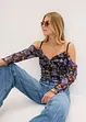 Cold-Shoulder-Shirt aus leichtem Mesh, bonprix