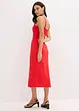 Robe midi en jersey avec empiècement smocké et fente, bonprix