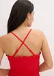 Robe midi en jersey avec empiècement smocké et fente, bonprix