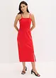 Robe midi en jersey avec empiècement smocké et fente, bonprix