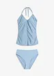 Tankini (ens. 2 pces) dos nu à fronces, bonprix