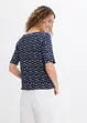 T-shirt côtelé à imprimé floral, manches coude, bonprix