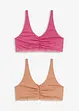 Bralette mit Baumwolle und Spitze (2er Pack), bonprix