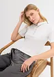 Geripptes Poloshirt aus Viskose-Mix, bonprix