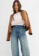 Jean droit et loose, taille haute, peu extensible, bonprix