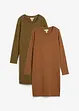 Jerseykleid aus Baumwolle mit Stretch (2er Pack), bonprix