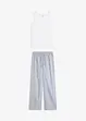 Pyjama mit Ripp Top und gewebter Hose, bonprix