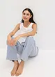 Pyjama mit Ripp Top und gewebter Hose, bonprix