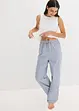Pyjama mit Ripp Top und gewebter Hose, bonprix