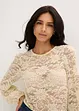 Kurzes Shirt aus elastischer Spitze, bonprix