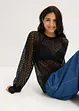 Spitzen-Shirt mit Volants aus Baumwolle, bonprix