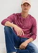 T-shirt manches longues délavé col tunisien, 100% coton, bonprix