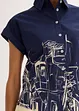 Oversized Popeline Kurzarmbluse aus Baumwolle, bonprix