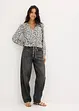 Kurze Bluse mit Raffungen, bonprix